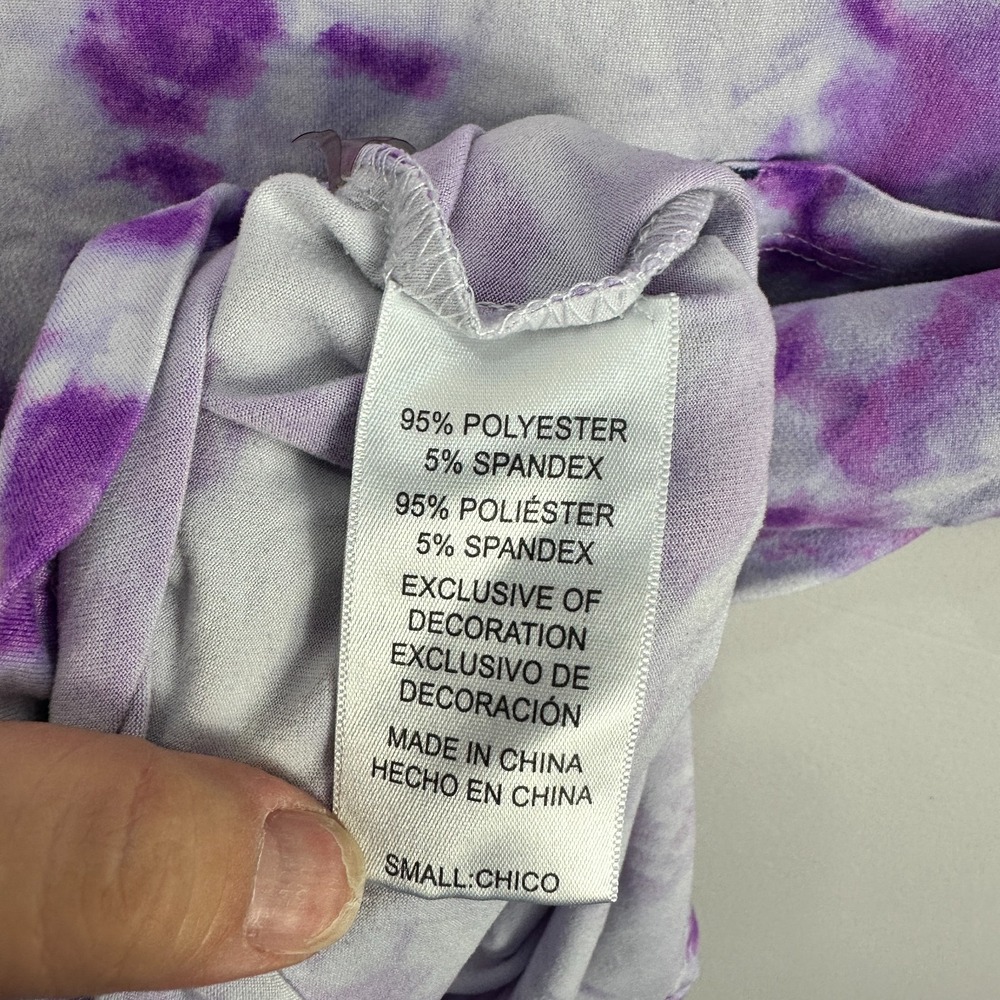 Jane and Bleecker Top Womens Small Purple Tie Dye Boho Hippie Lounge Indie Tee - Picture 5 of 7